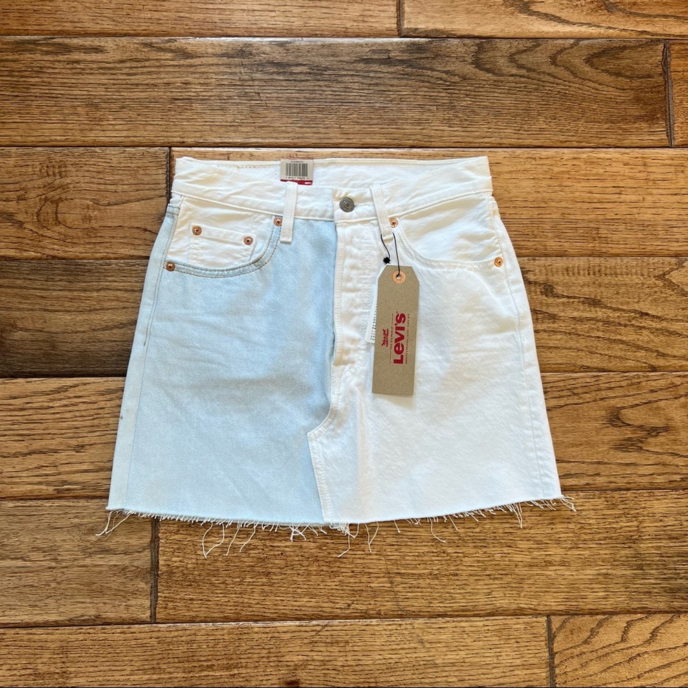 NWT Levi’s Deconstructed Two Tone Color Block High Waisted Rise Mini Skirt